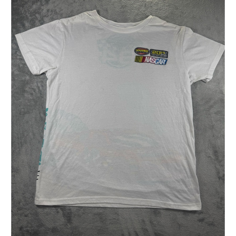 NASCAR #94 Racing T Shirt Mens L White Graphic Short Sleeve Speedway Embroidered